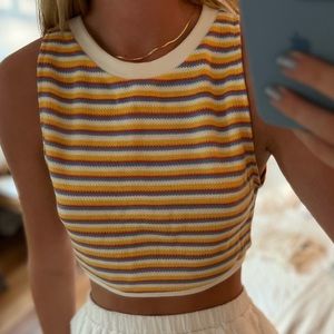 70s vibes stripe crop top